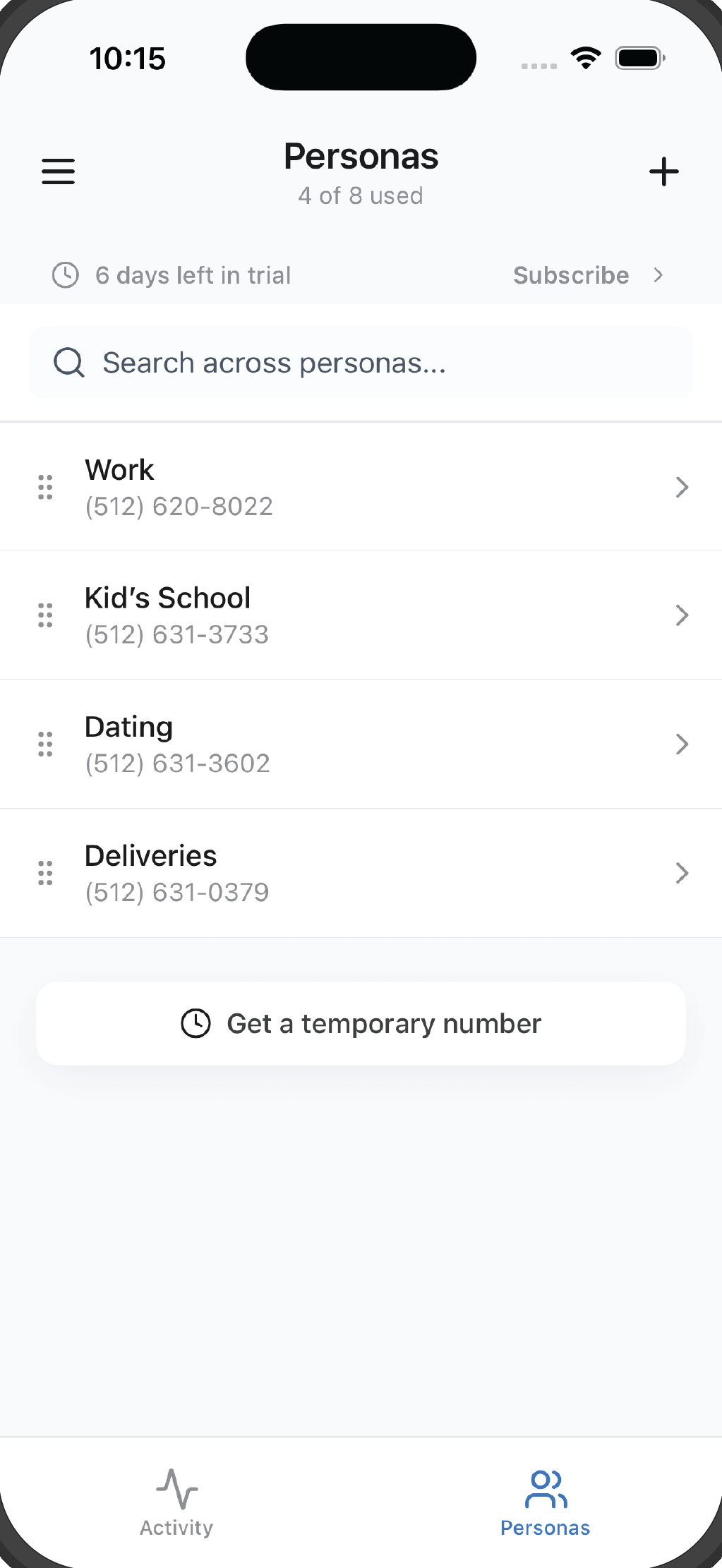 A separate number for every situation